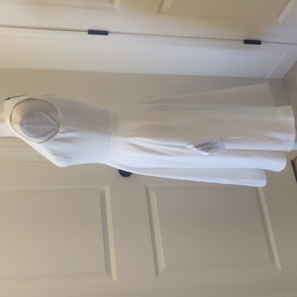 Dress The Population Catalina Fit & Flare V-Neck Sleeveless Crepe Dress White S - Picture 8 of 16